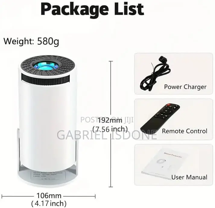 Smart Projector 150'' Screen,Netflix, Hdmi, Usb Flash