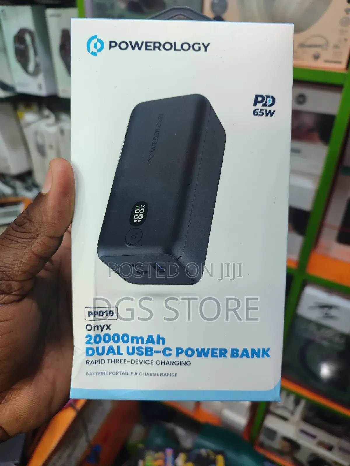 Powerology PP019 Onyx 65w 20,000mah Dual Usb C Power Bank