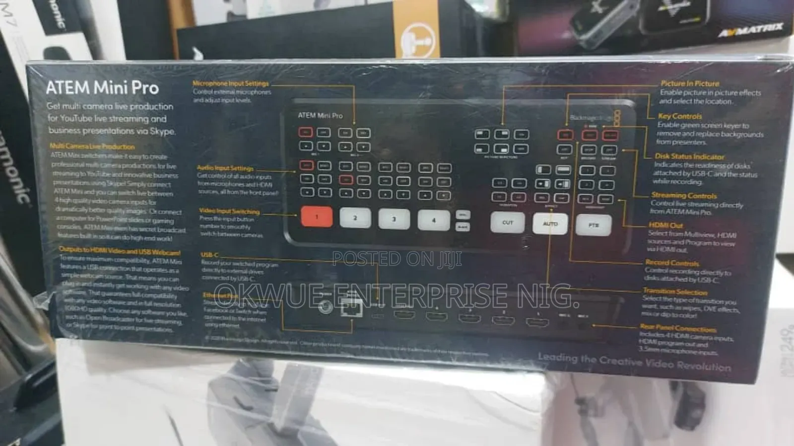 Blackmagic Atem Mini Pro 4 Channels Video Mixer .