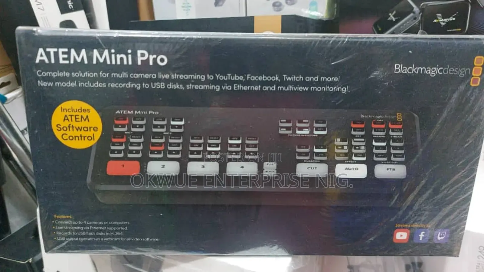 Blackmagic Atem Mini Pro 4 Channels Video Mixer .