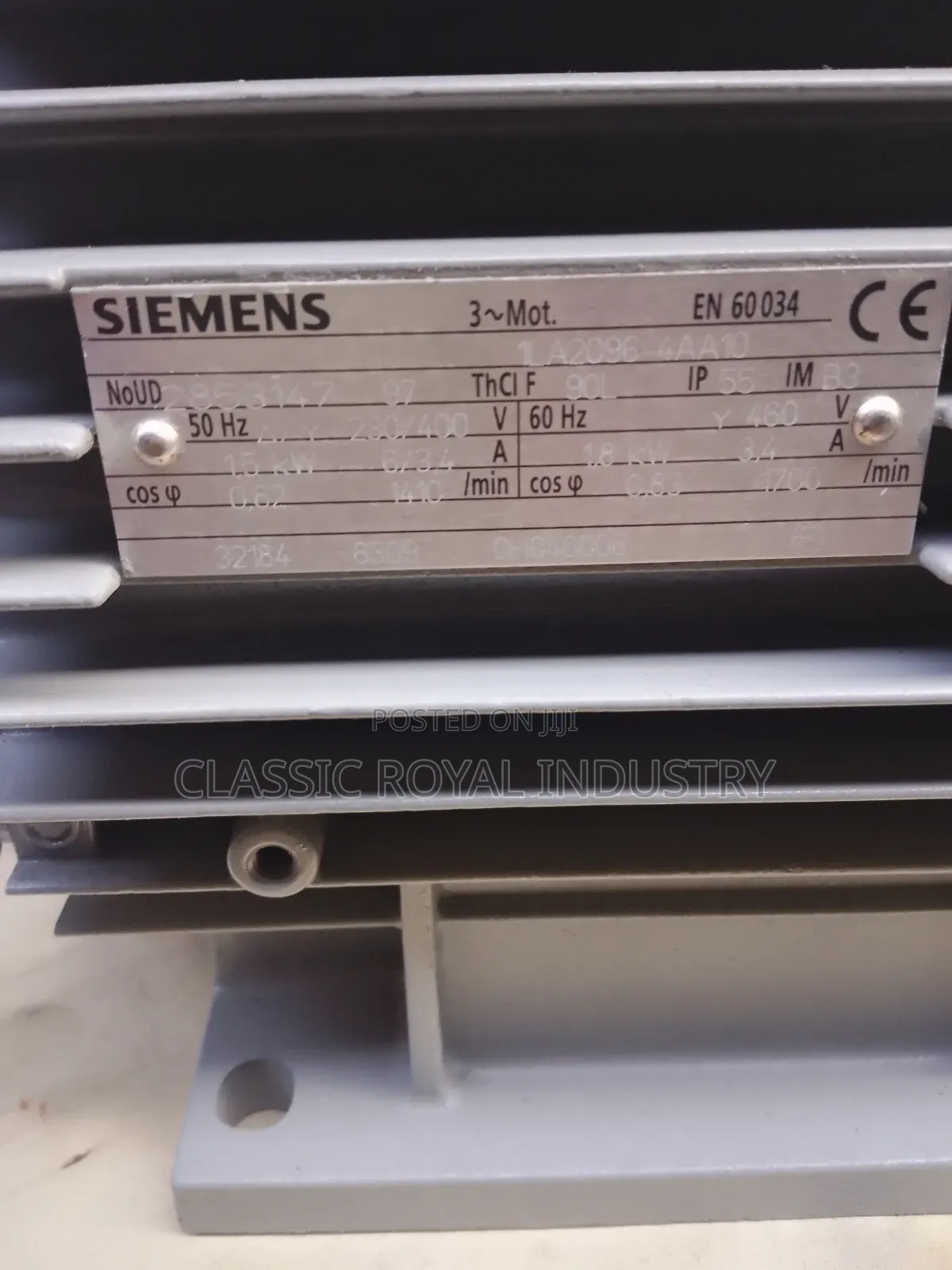 Siemens Electric Motor 1.5 Kw 2 HP