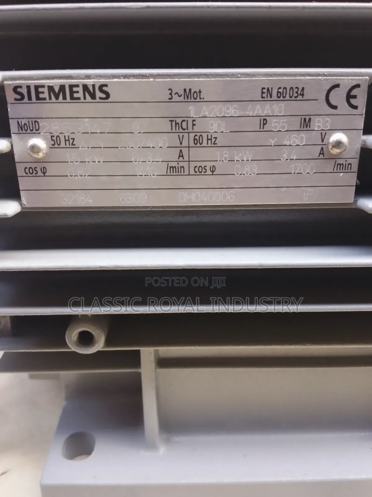 Siemens Electric Motor 1.5 Kw 2 HP