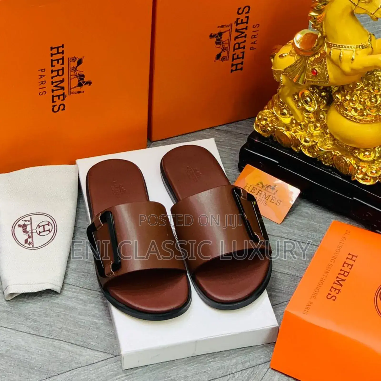 Original Hermes Slippers for Man's Best Quality Available