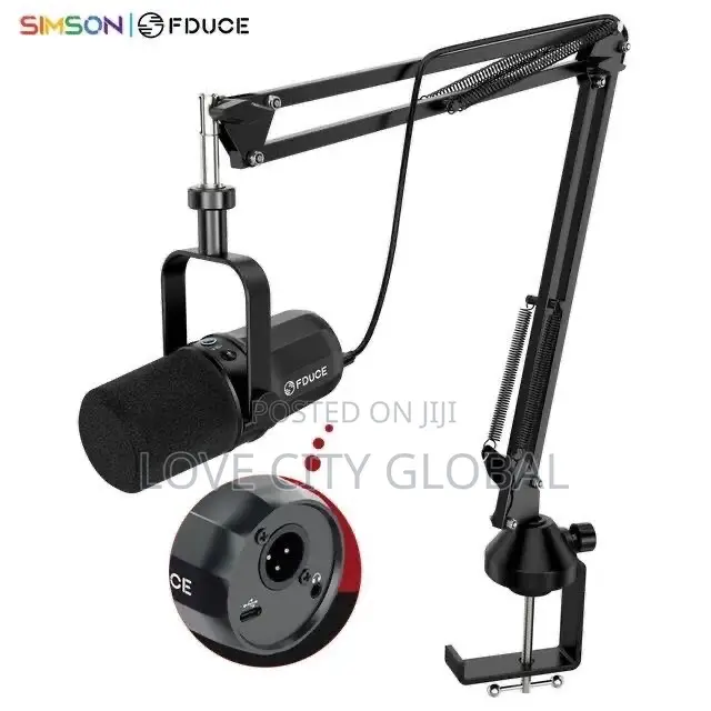 FDUCE SL40+ XLR/USB Wired Podcast Microphone Kit Arm Stand