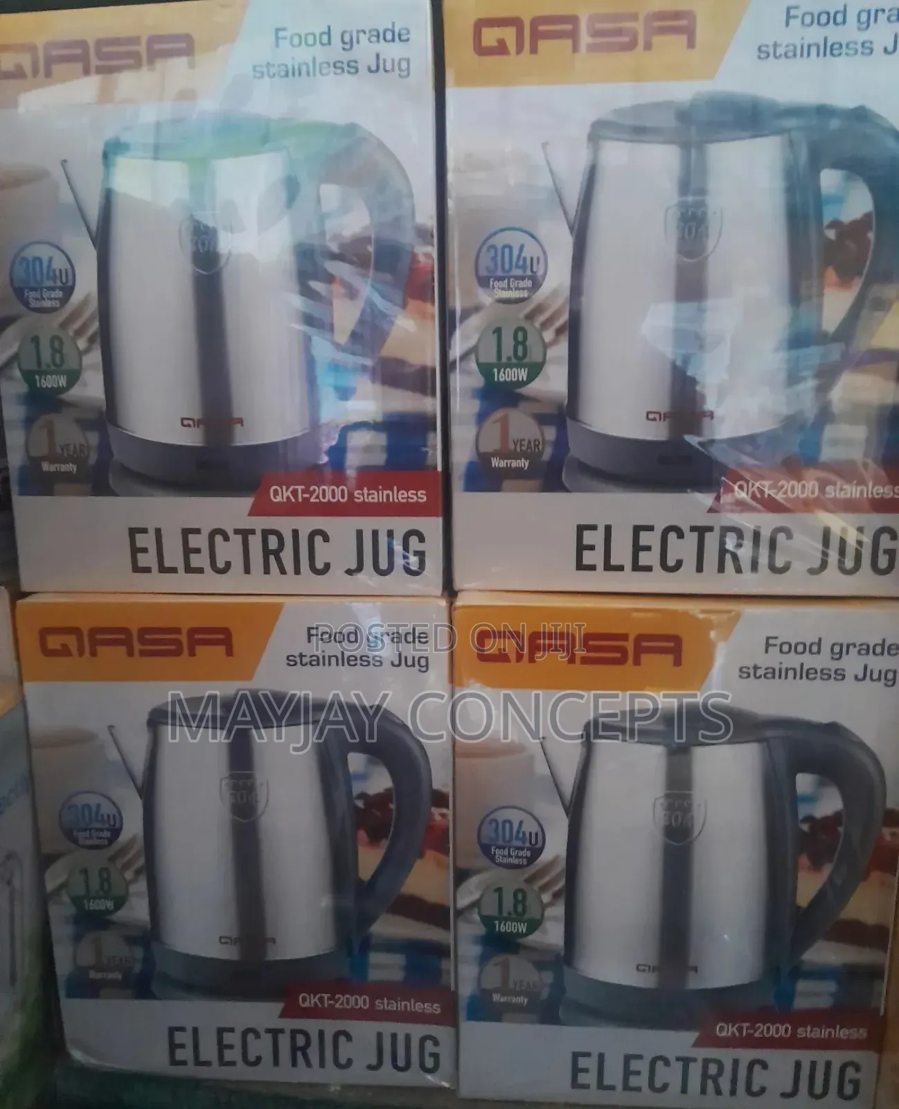 Qasa 1.8litres Food Grade Electric Stainless Jug/Kettle
