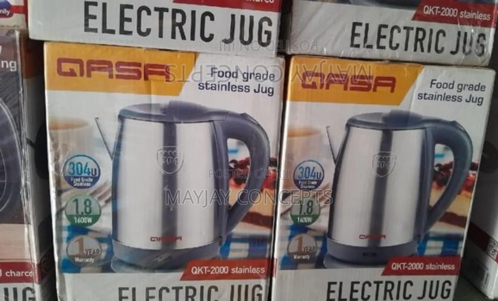Qasa 1.8litres Food Grade Electric Stainless Jug/Kettle