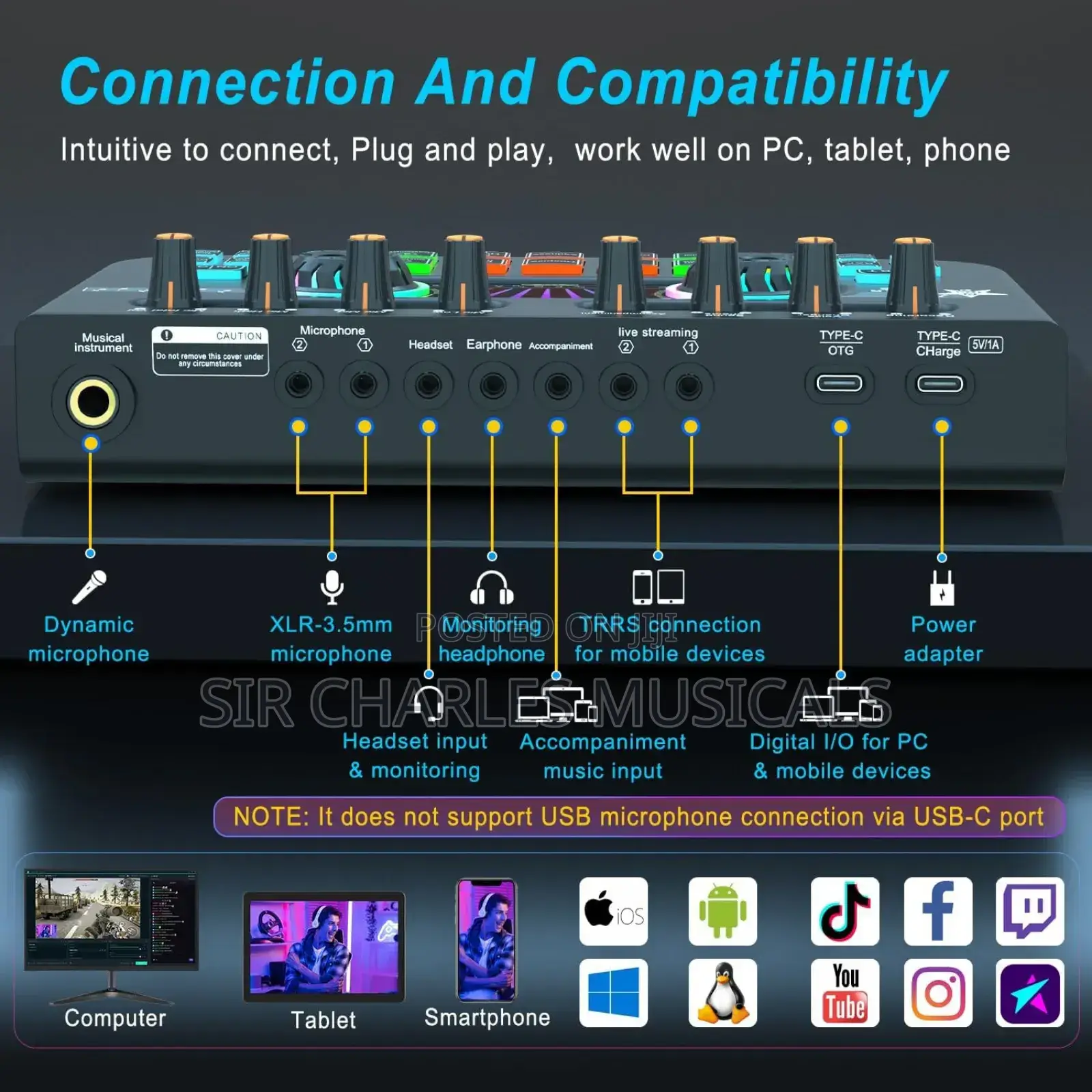 Original X3 Professional Live Sound Card for Streaming