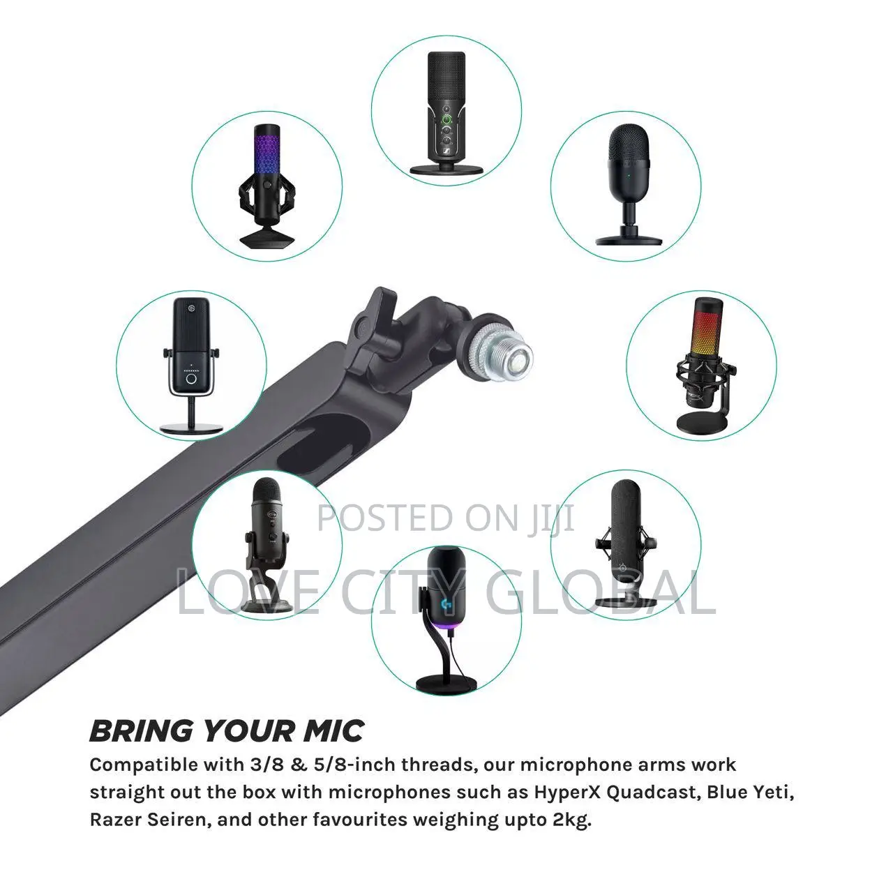 Desktop Boom Arm Stand Adjustable Microphone Arm Desk Mount