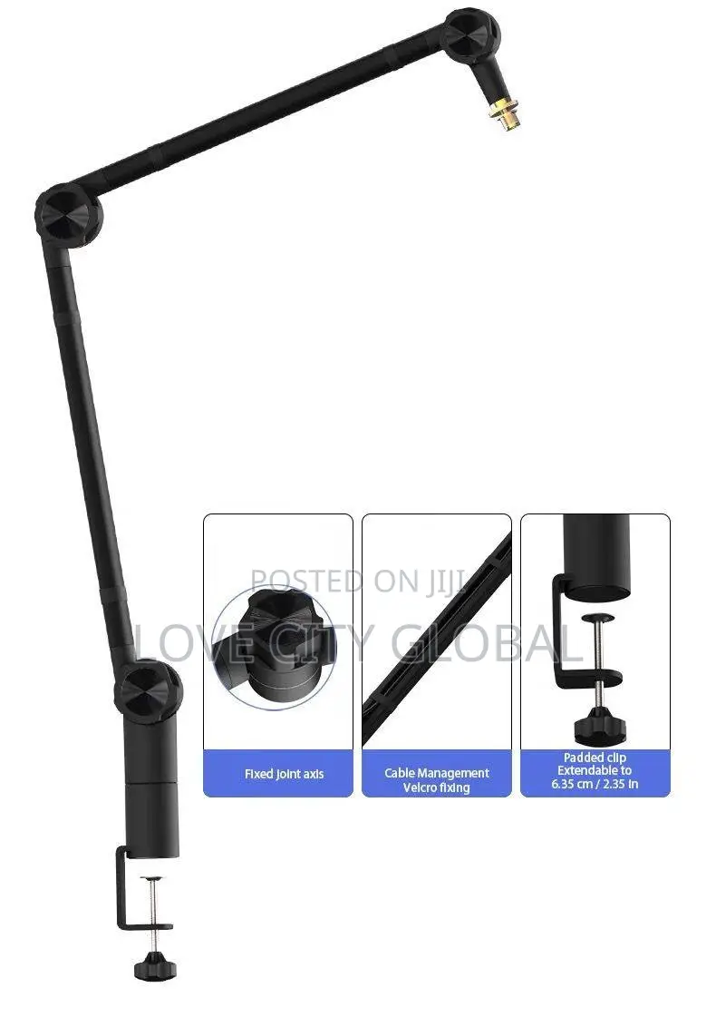 Quality Mic Arm, Adjustable Microphone Boom Stand Desk Mount