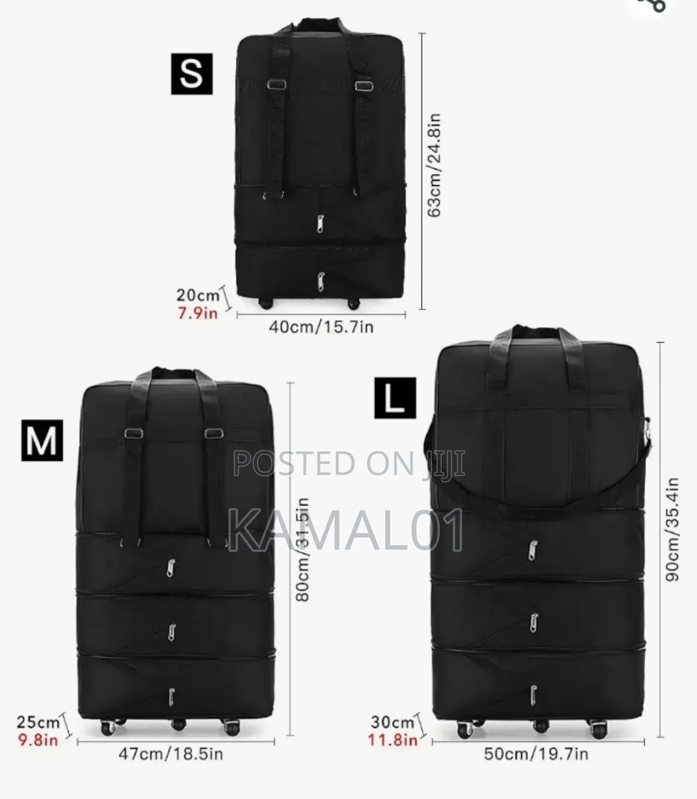 Medium 32 Inchbag Foldable Rolling Luggage Bag for Traveling