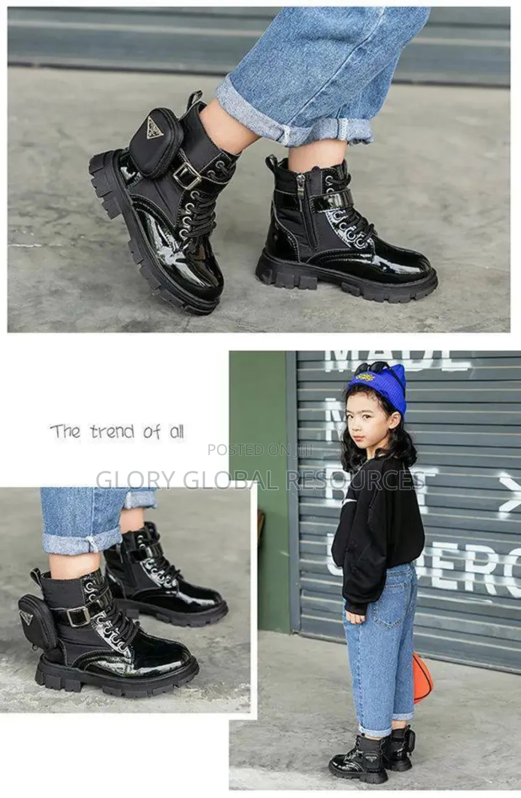Milad 2-Tone Unisex ANKLE Black Boot With Side Purse