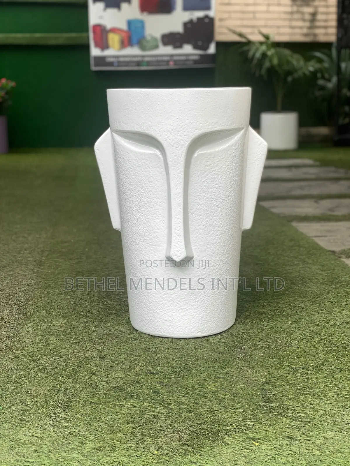 Linear Face Fiberglass Flower Pot/Vase | 55cm in Height