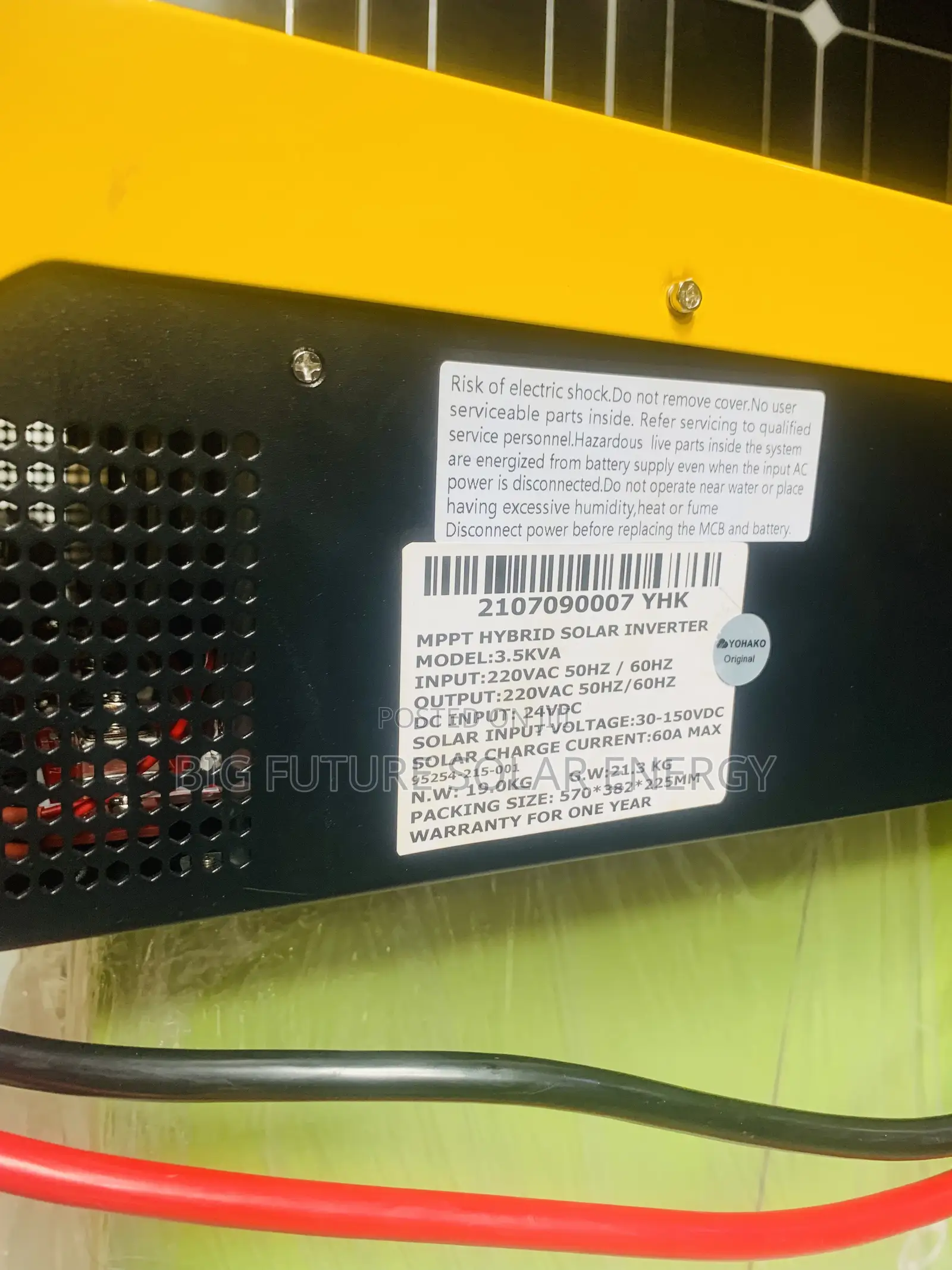 3.5kva Yohako Hybrid Solar Inverter 24v