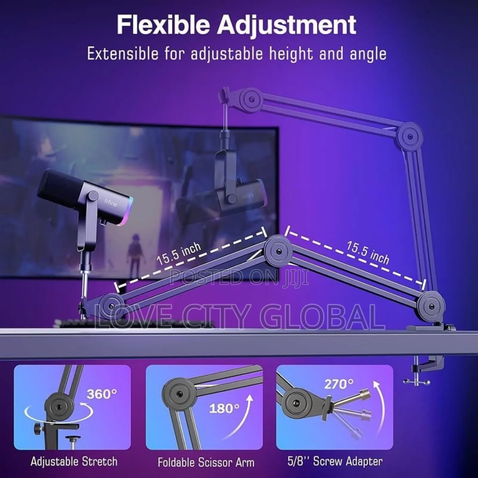 FIFINE XLR/USB Wired Podcast Microphone Live Stream & Stand