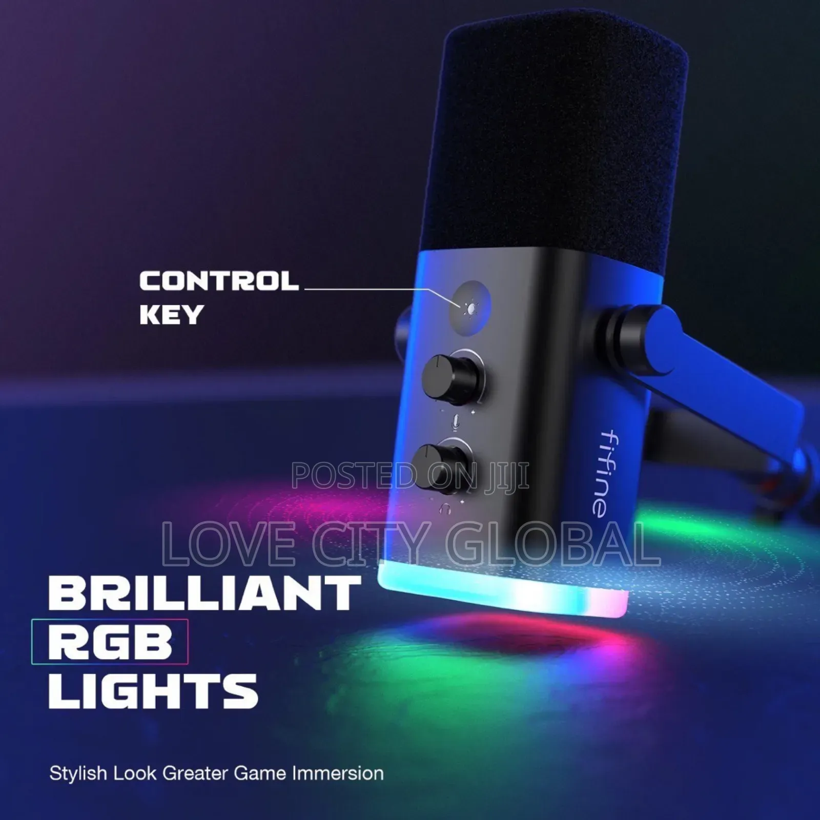 FIFINE XLR/USB Wired Podcast Microphone Live Stream & Stand