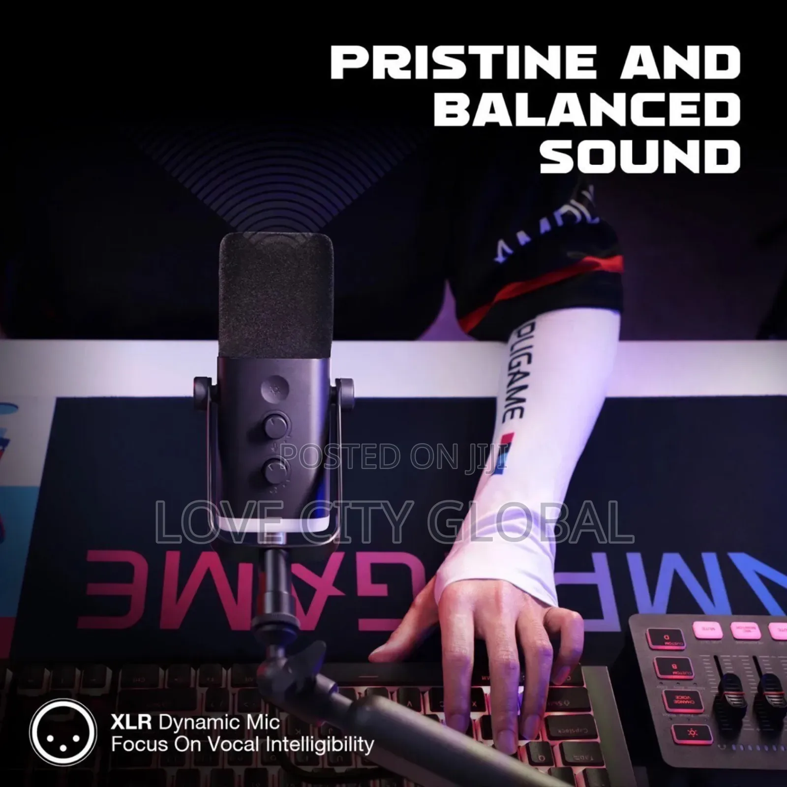 FIFINE XLR/USB Wired Podcast Microphone Live Stream & Stand