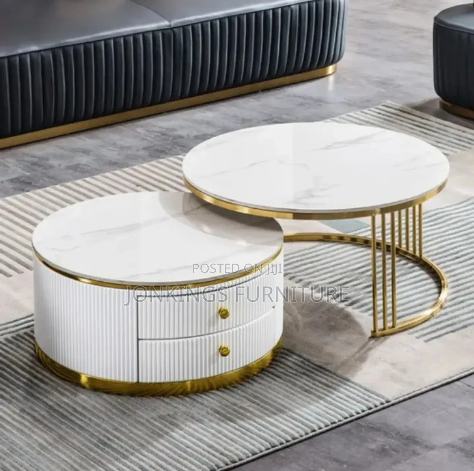 Modern Round Coffee Table With Drawer
