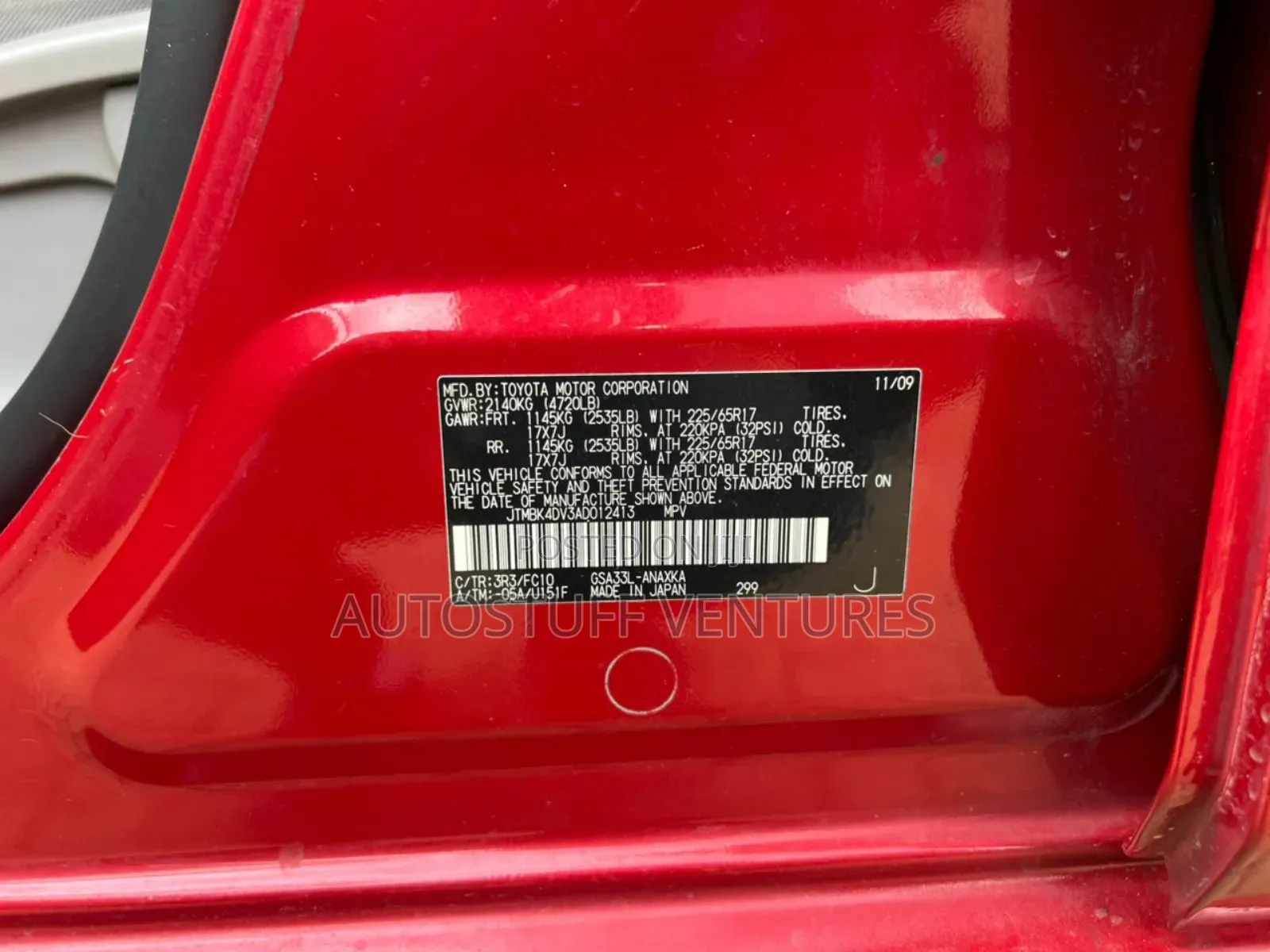 Toyota RAV4 3.5 4x4 2010 Red
