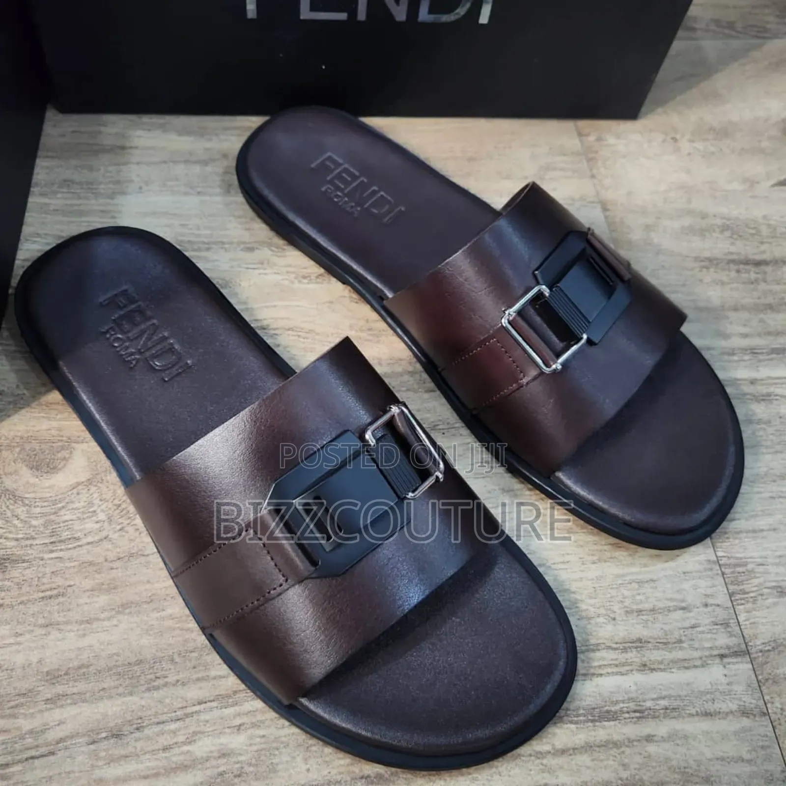 Original Fendi Leather Slippers Available in Store