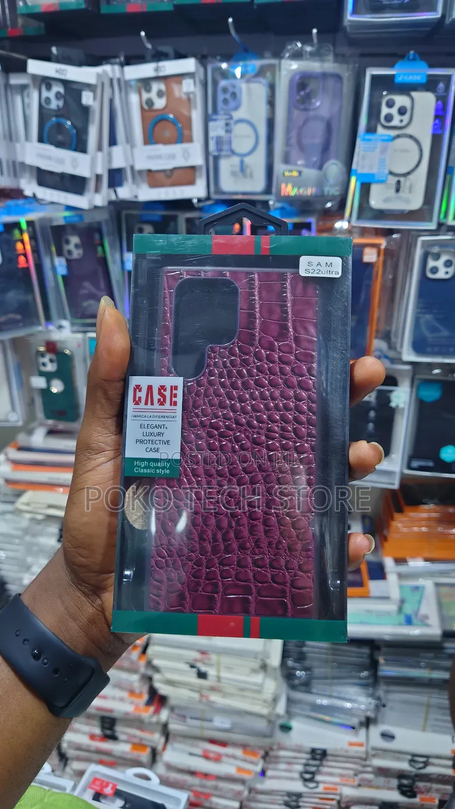 Upgraded Front Panel Phone Case for S22 Ultr Genuine Leather