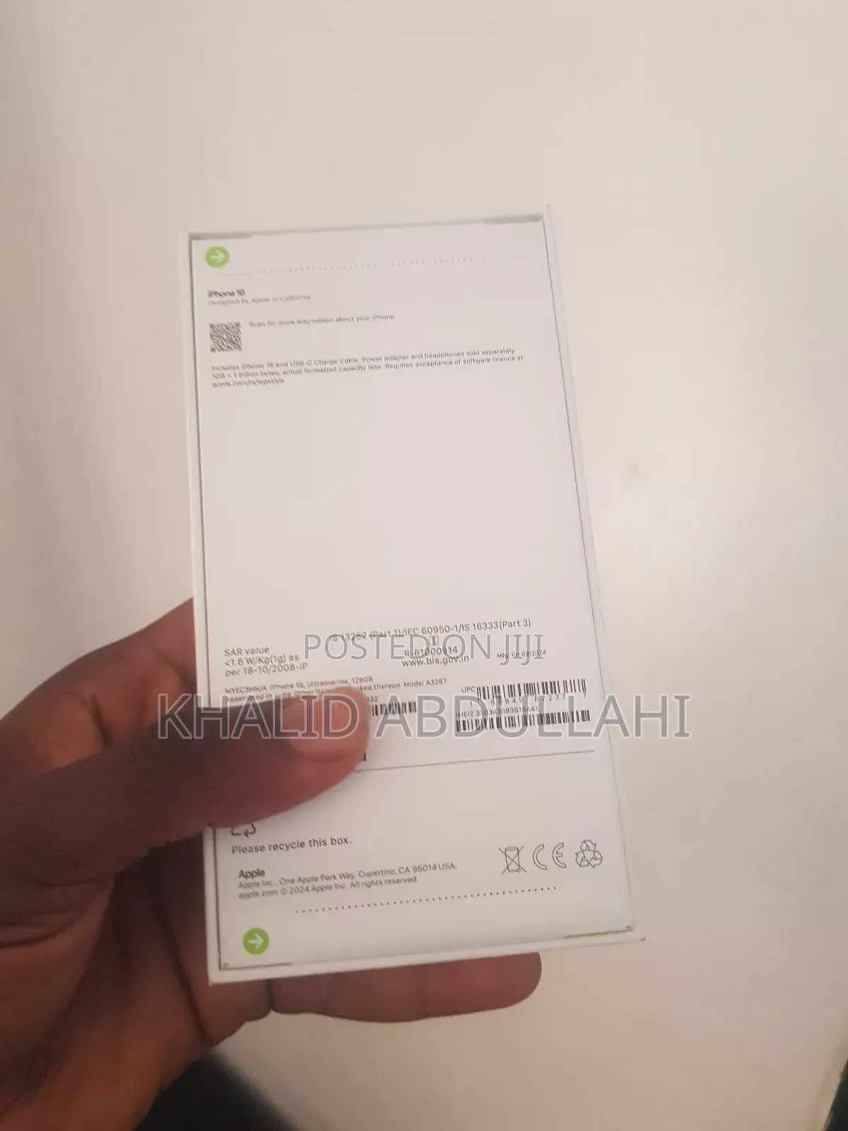 New Apple iPhone 16 128 GB Blue