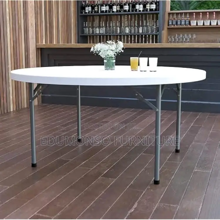 60-Inch Round Plastic Folding Tables for Catered Events