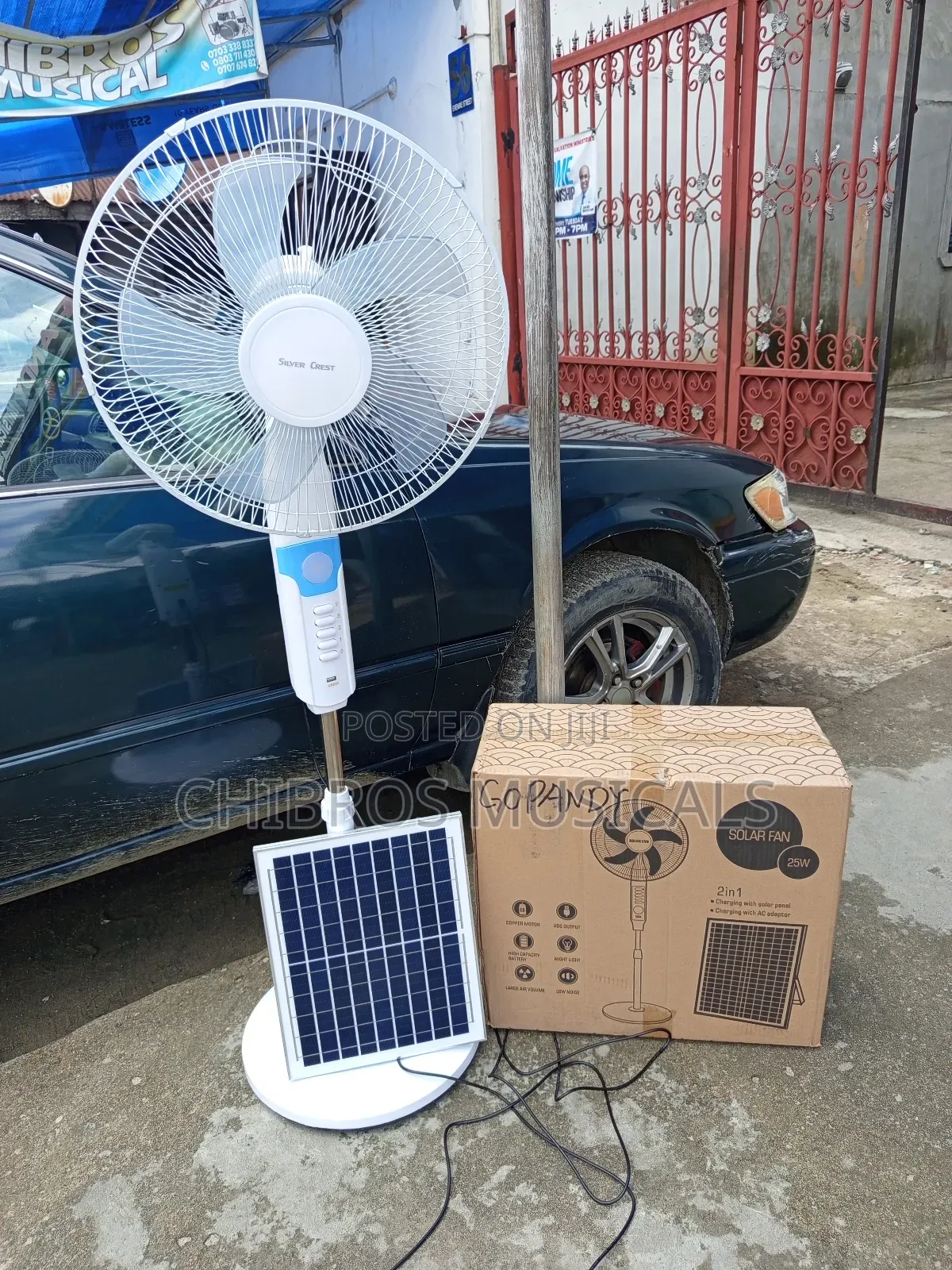 Silver Crest Solar Rechargeable Standing Fan