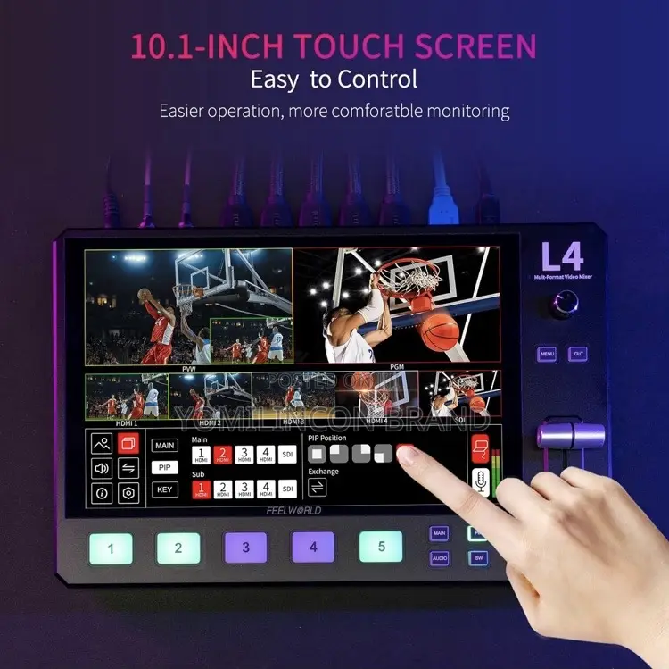 Feelworld L4 HDMI Livestream Switcher 10.1′′ LCD Monitor