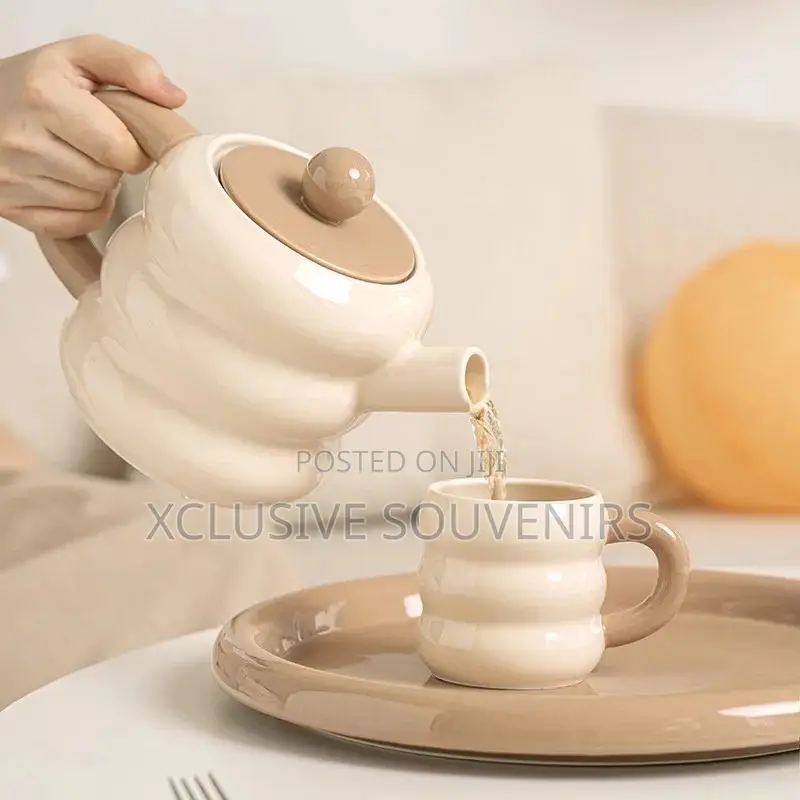Ceramic Household Tea Pot Living Room Flower Tea Cup Set