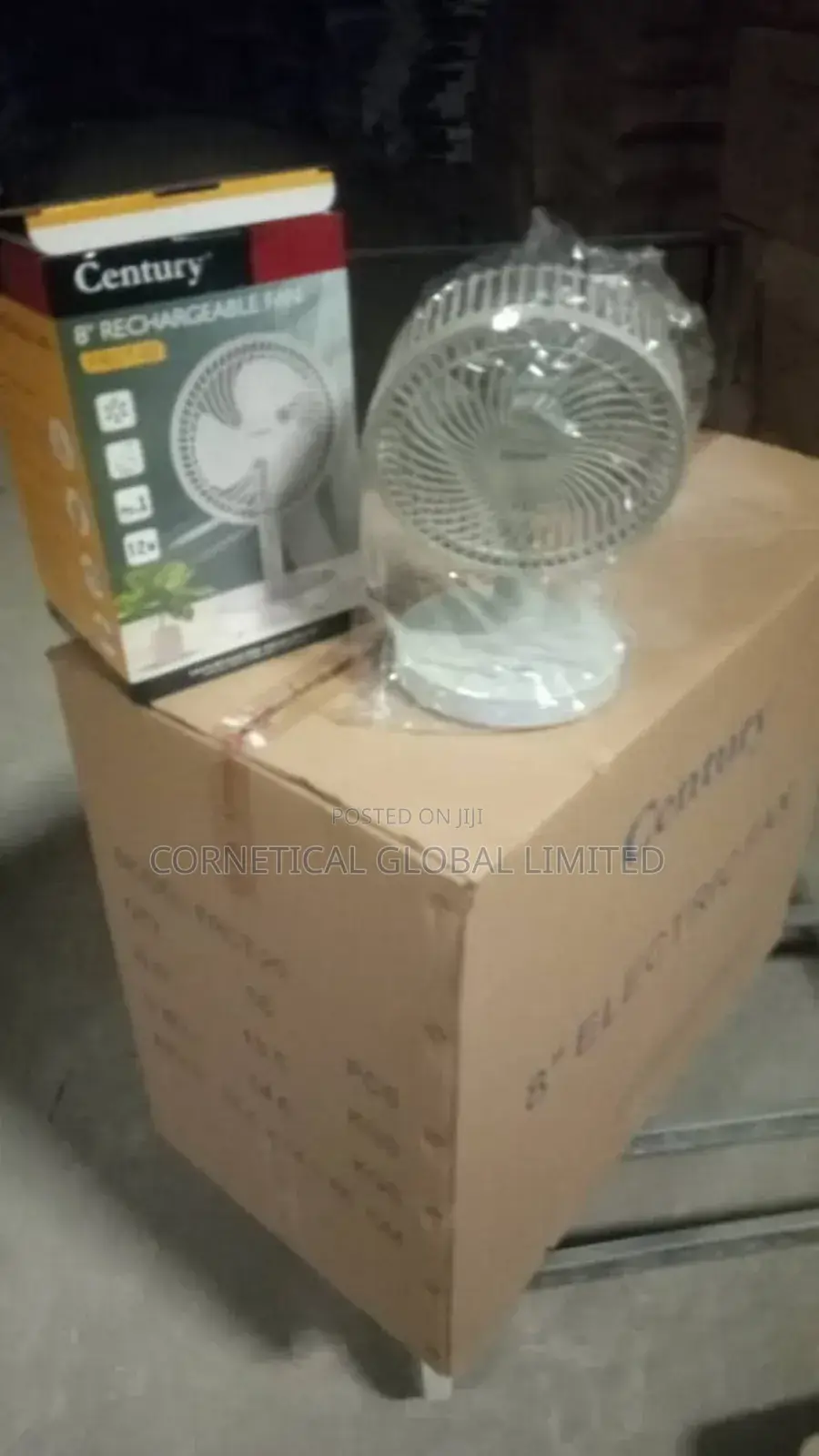 Century 8" Rechargeable Table/Desk Fan With LED Light