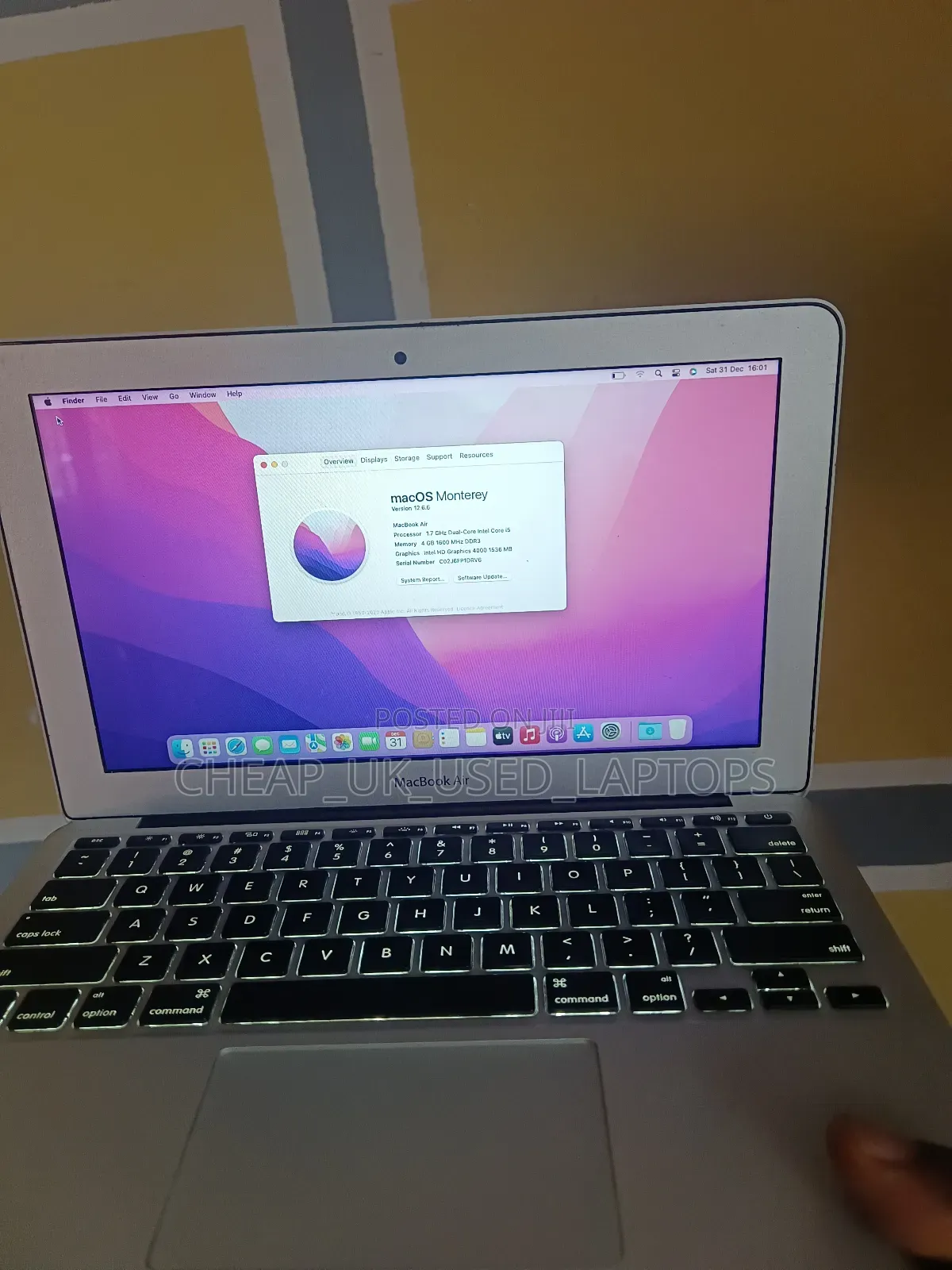 Laptop Apple MacBook Air 2012 4GB Intel Core i5 SSD 128GB
