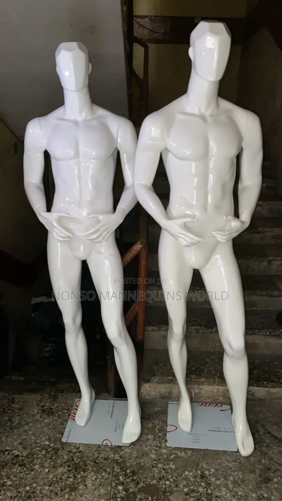 Fiber White Male Glossy Mannequins.