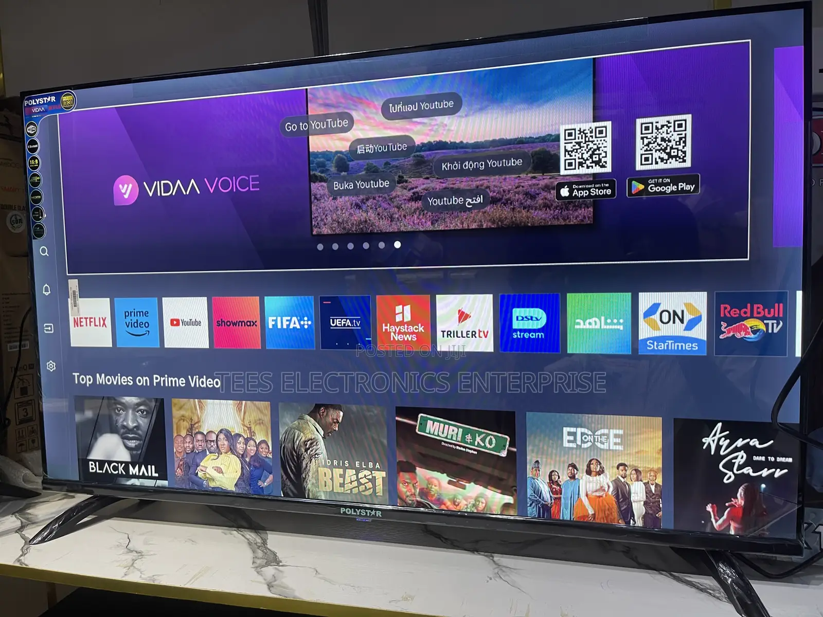 Polystar 43 Inches Smart Vidaa Full Hd Frameless Tv