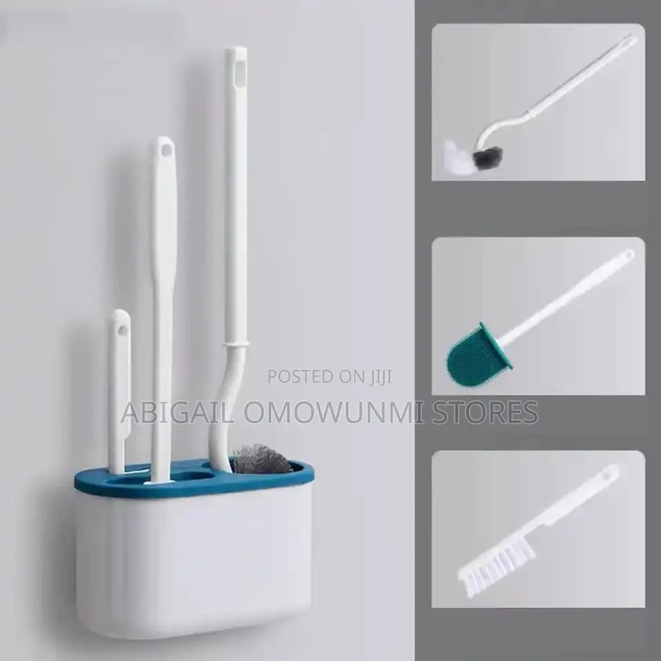 3 in 1 Silicone Wall Mounted Toilet Brush With Holder