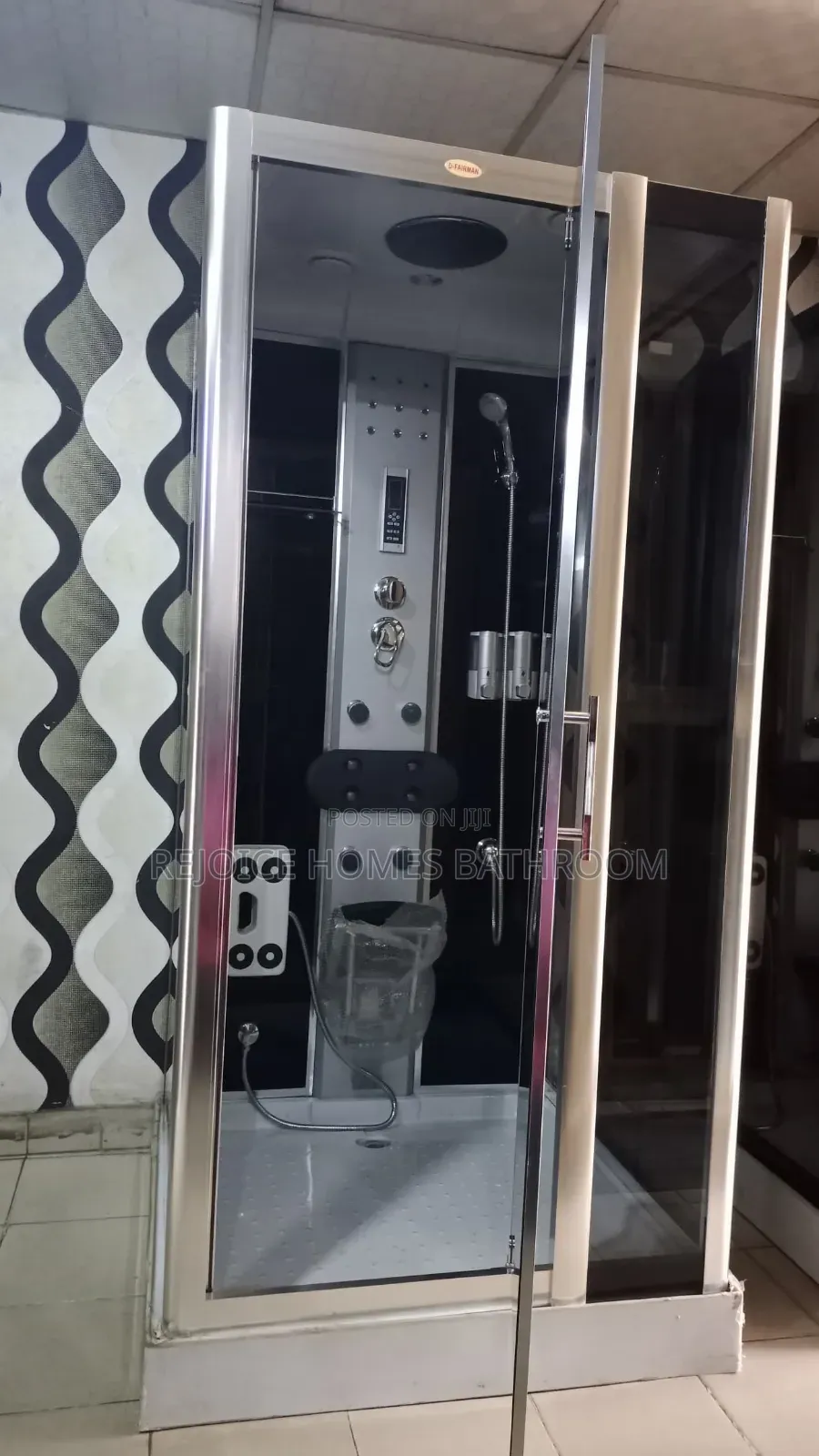 Chrome 100 by 100 Square Shower Room