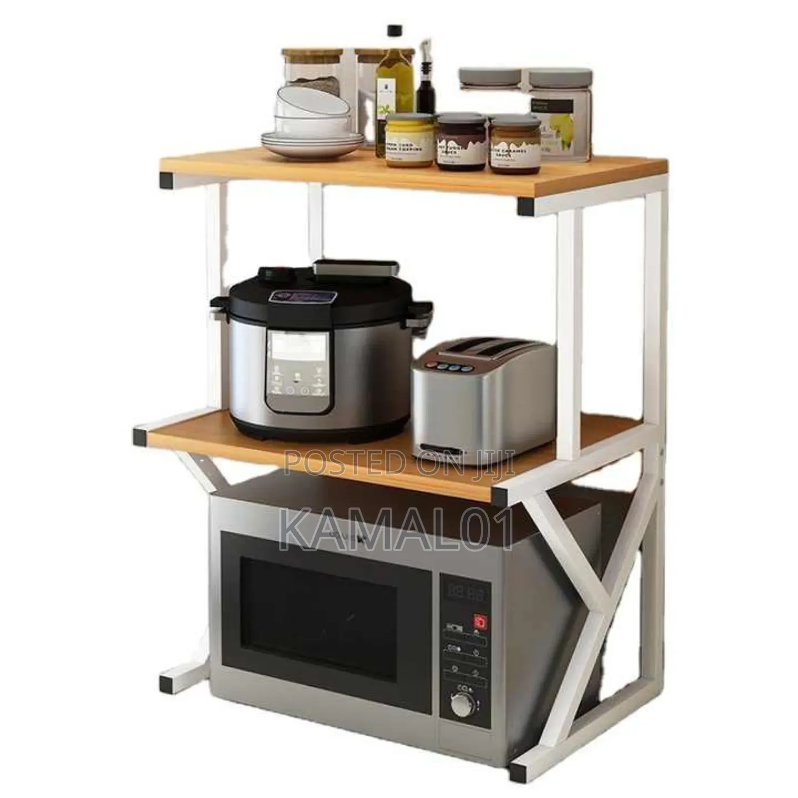 3-Tier Microwave Oven Rack With Shelf for Kitchen