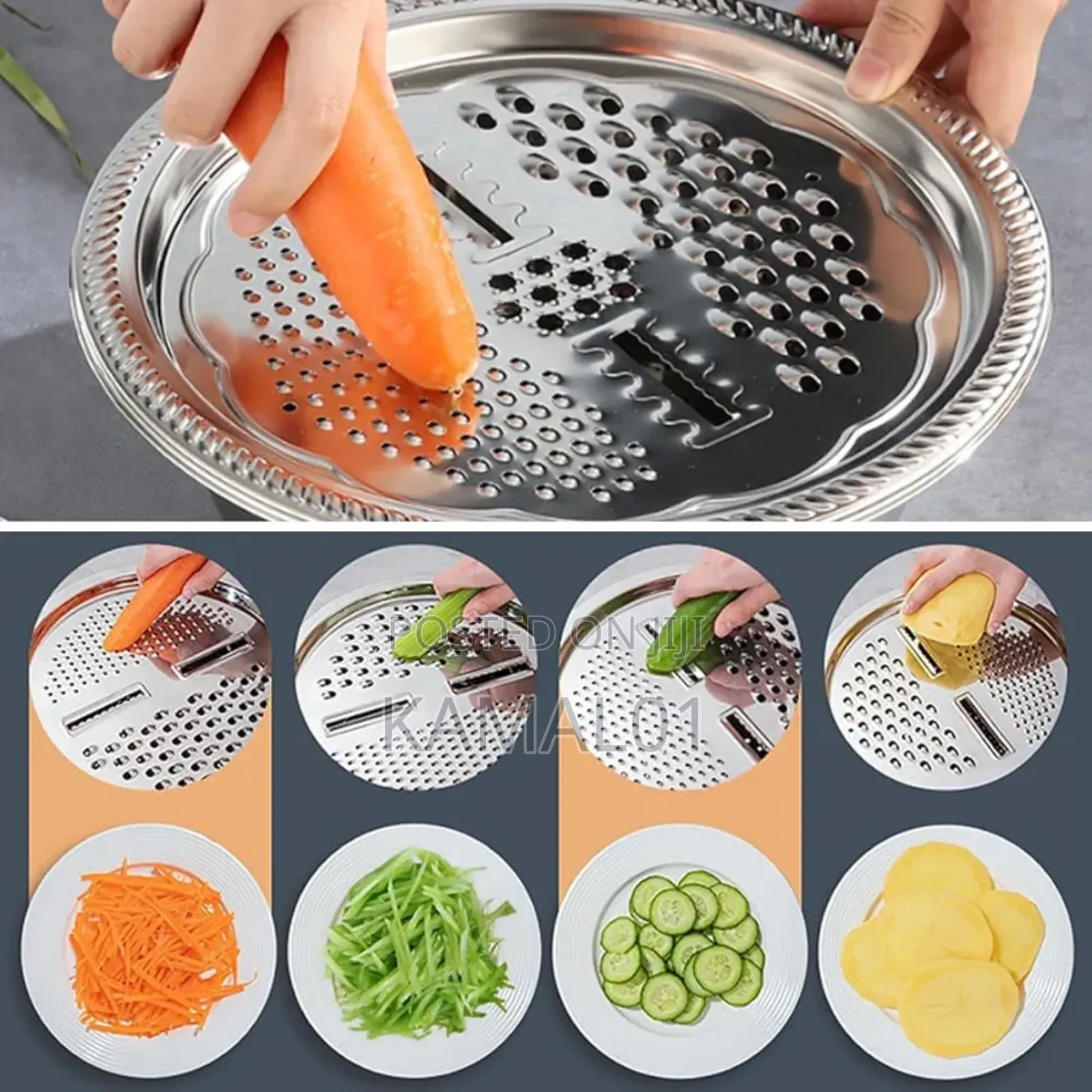 Multifunction Stainless Steel Basin Stainless Grater 3 in 1