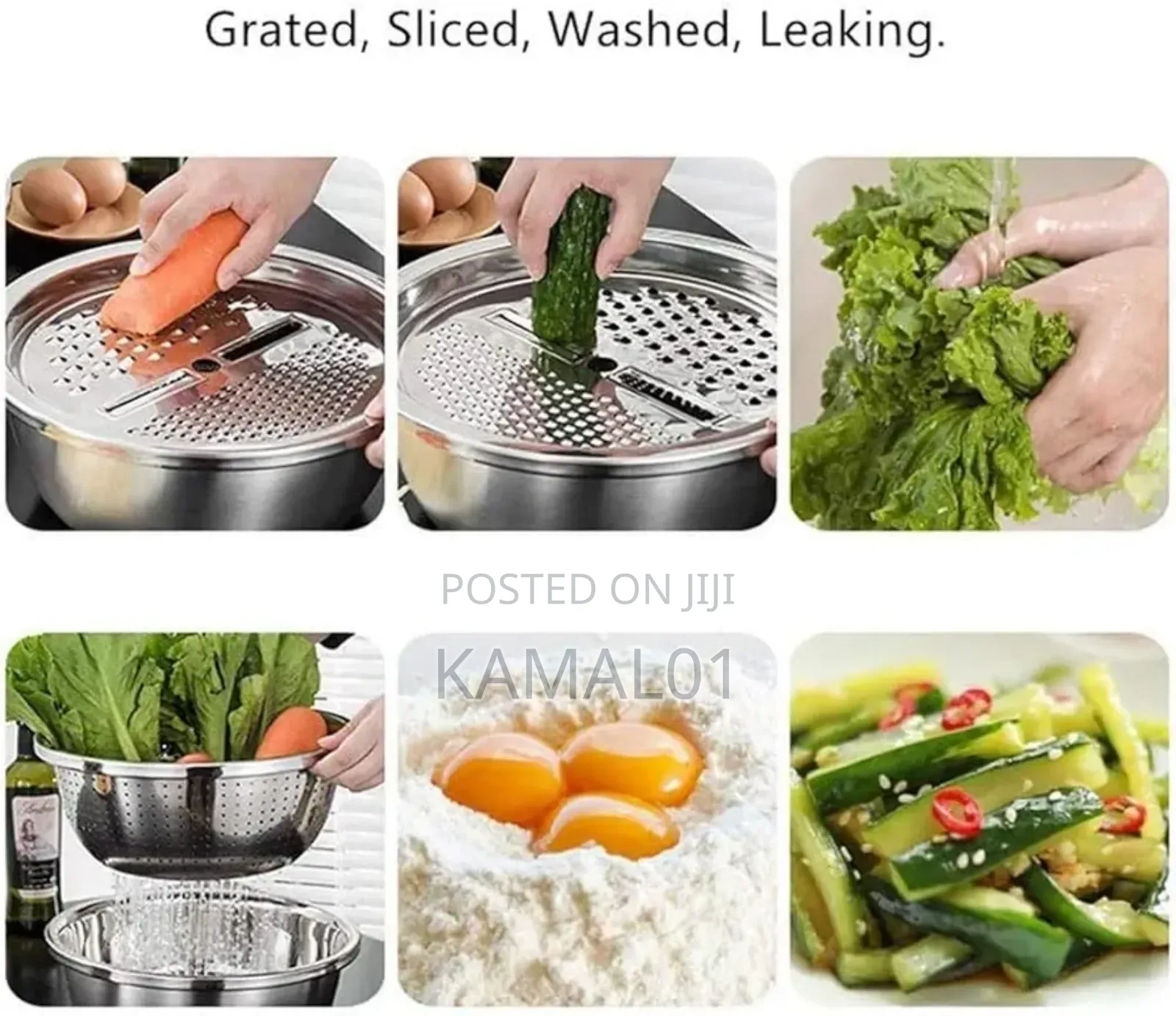 Multifunction Stainless Steel Basin Stainless Grater 3 in 1