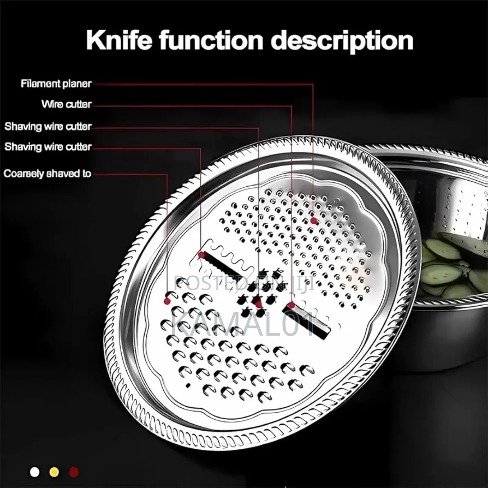 Multifunction Stainless Steel Basin Stainless Grater 3 in 1