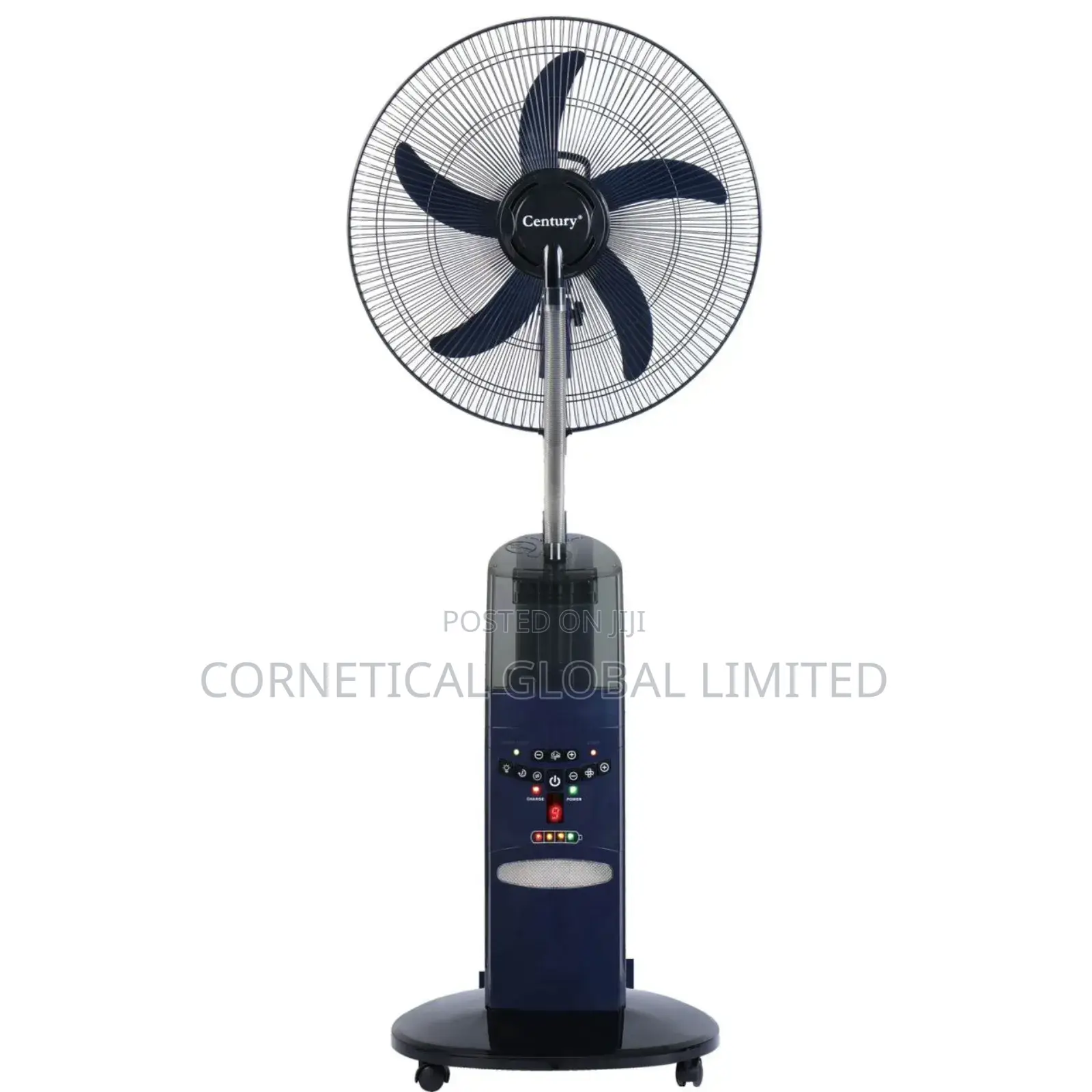 Century 18" Rechargeable Mist Fan With Led and Dual Battery