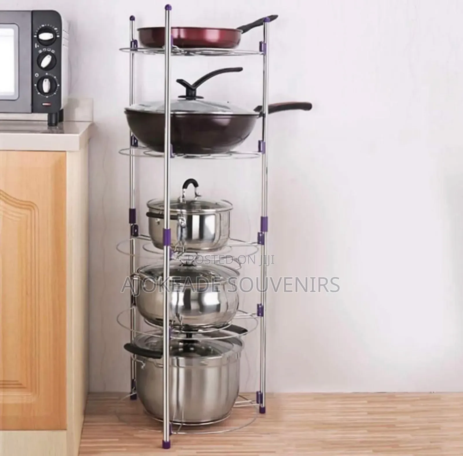 5-Tier Wire Shelving Unit Rack for Kitchen Pots and Pans