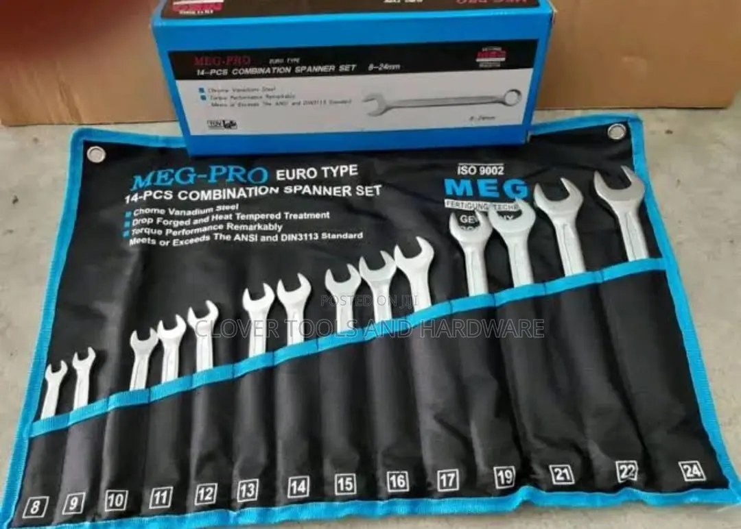 Heavy Duty Combination Spanner Set of 14pcs 6-24mm MEG-PRO