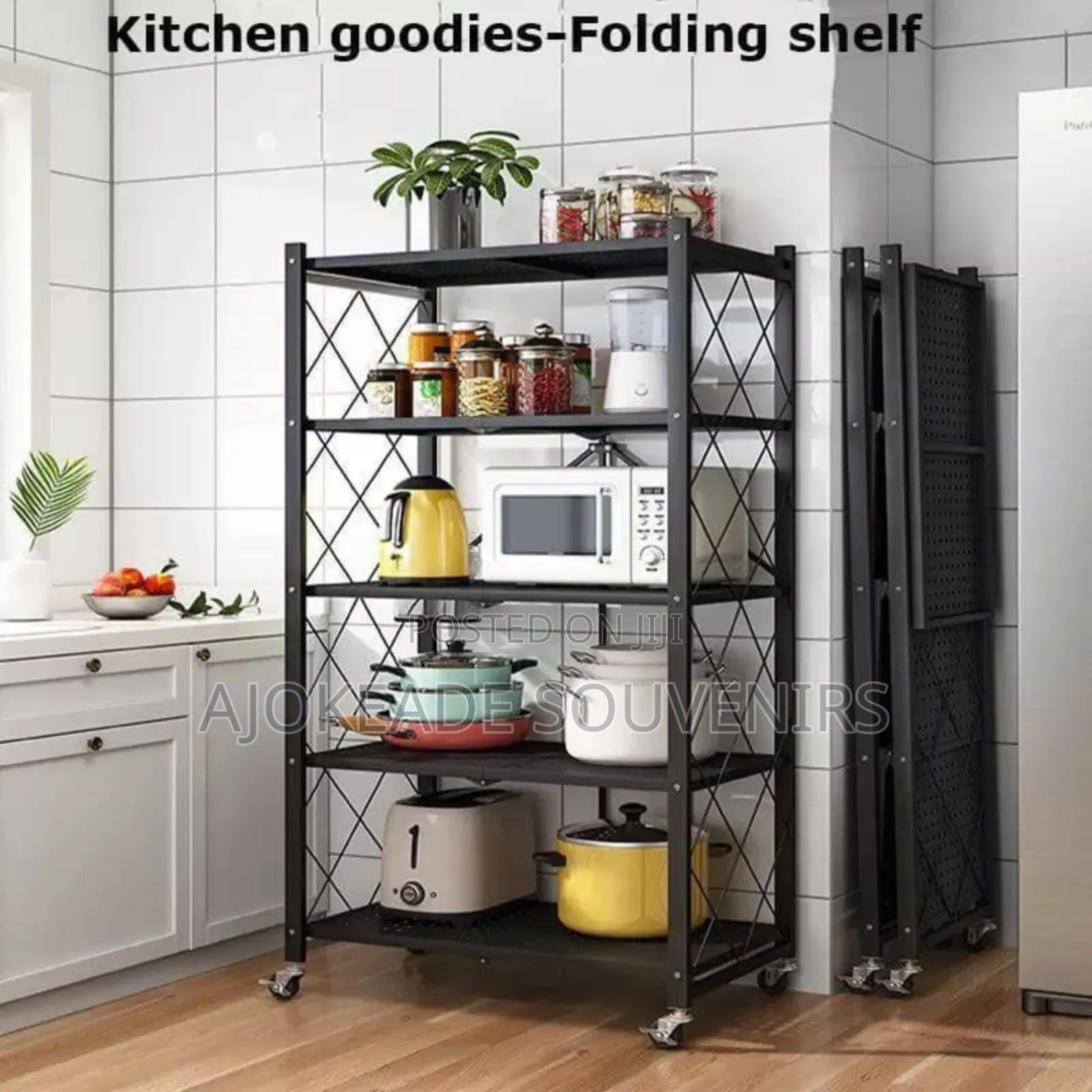 5-tier Foldable Kitchen Storage Rack