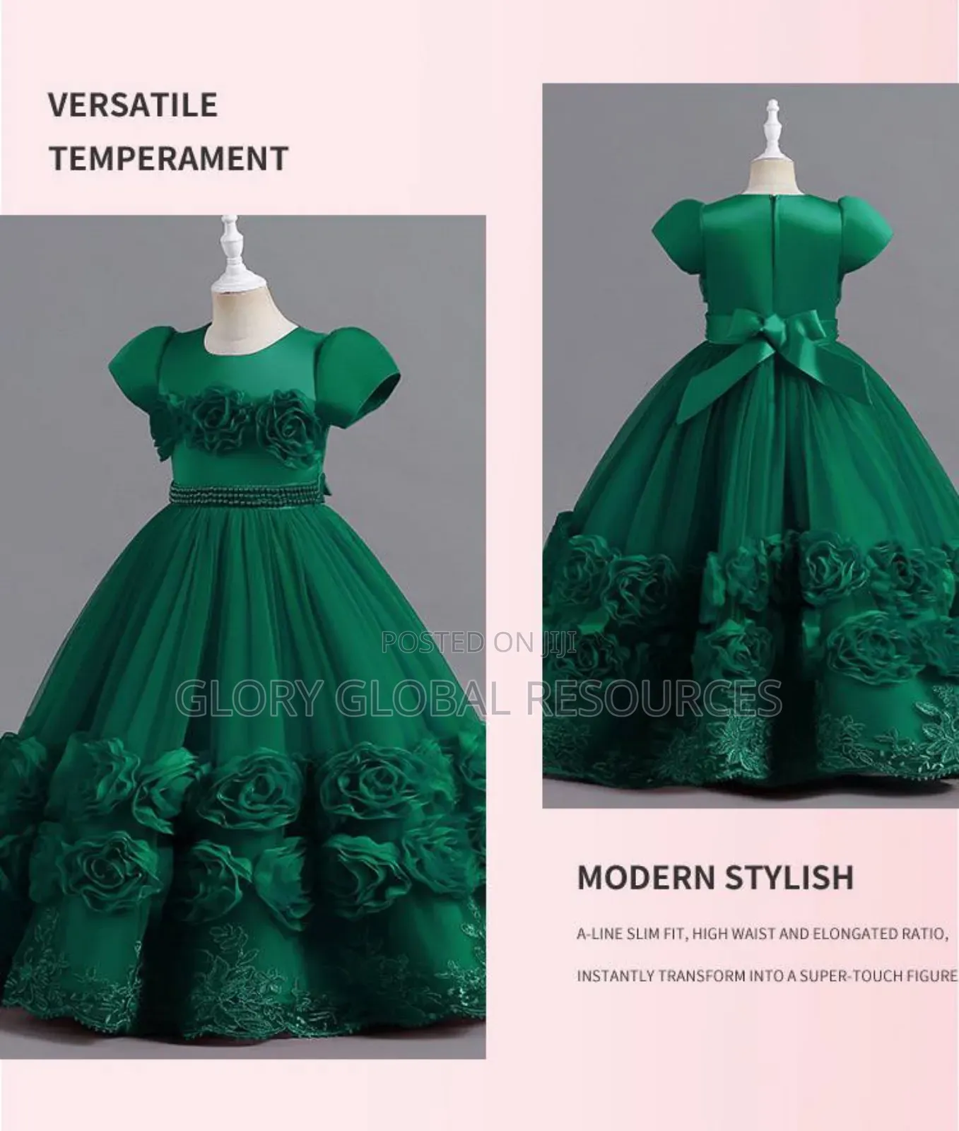 Amy Stylish Big Girls Sleeve Fluffy Flower Luxury Ball Gown