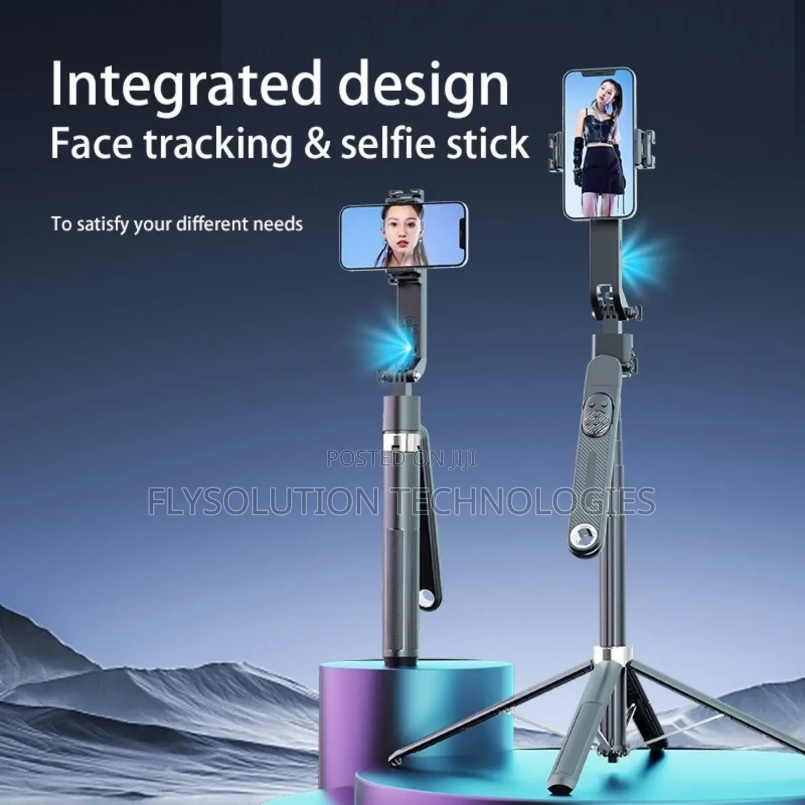 Q515tk | Extendable Face Tracking Gimbal Selfie Stick –Black
