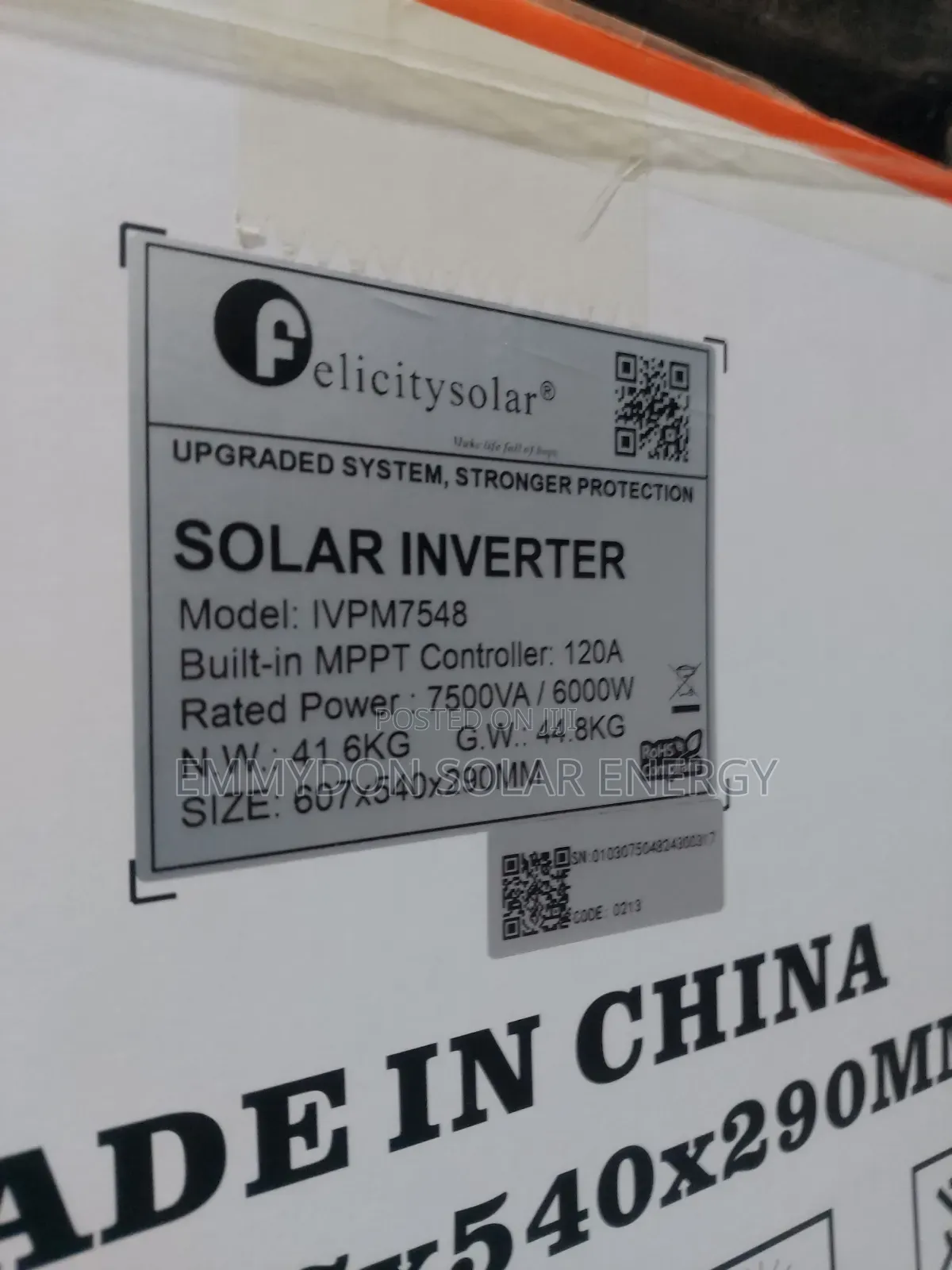 Original Felicity Inverter 7.5kva 48v Ivpm