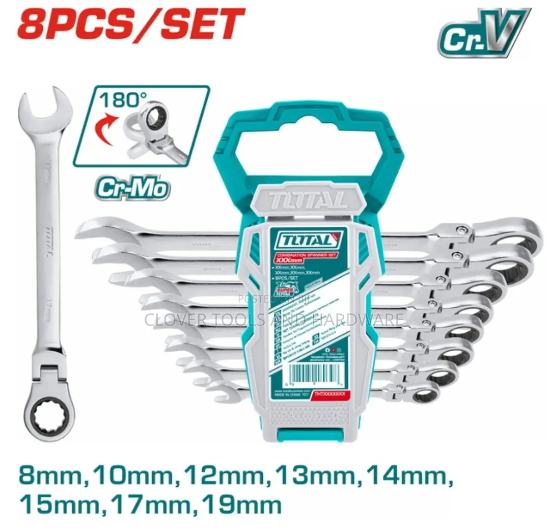 Total Flexible Ratchet Spanner Set 8pcs Tht102rk586