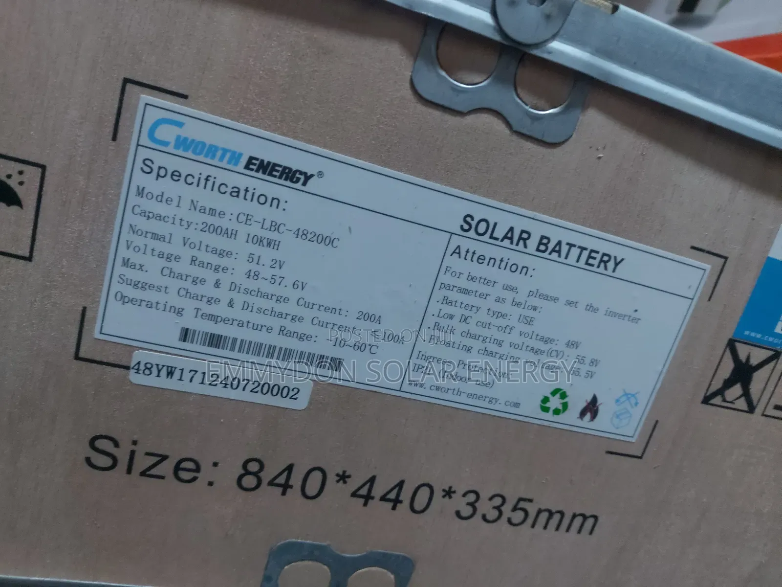 Original Cworth Lithium Iron Battery 10kwh 51.2v