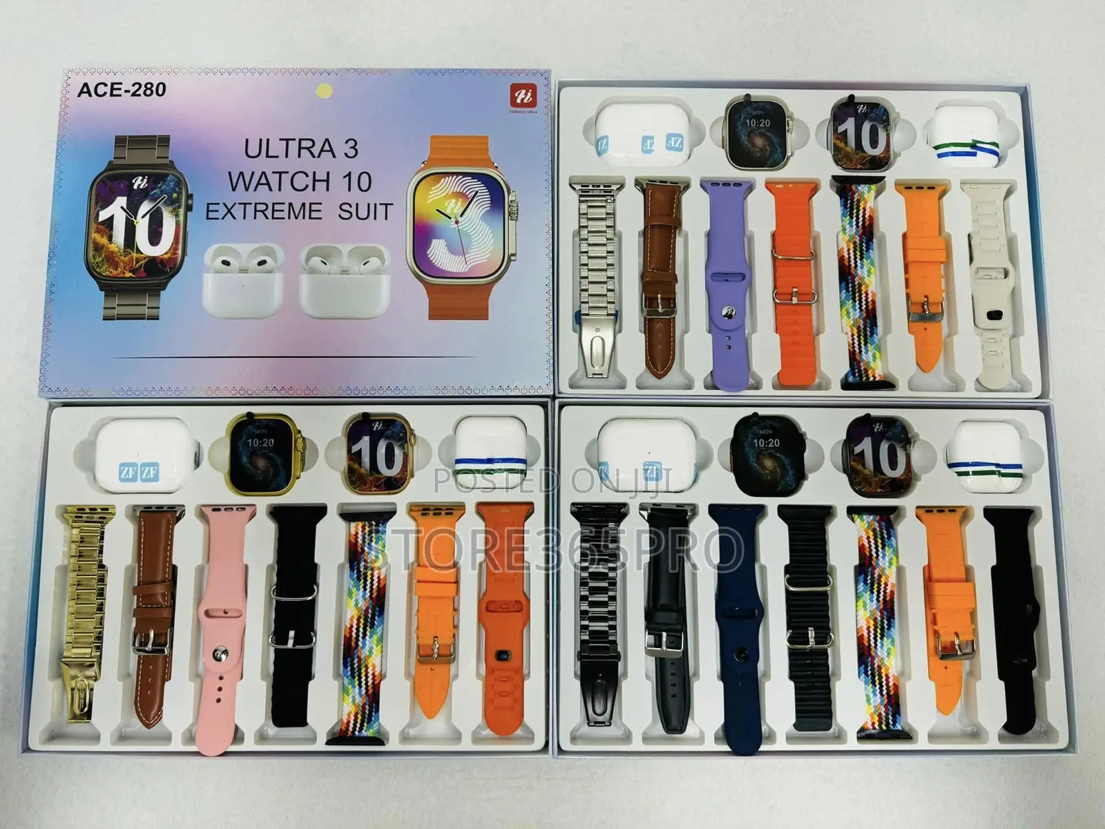 Ace 280 Smart Watch, 2 Watches, 2 Airpods, 7 Straps