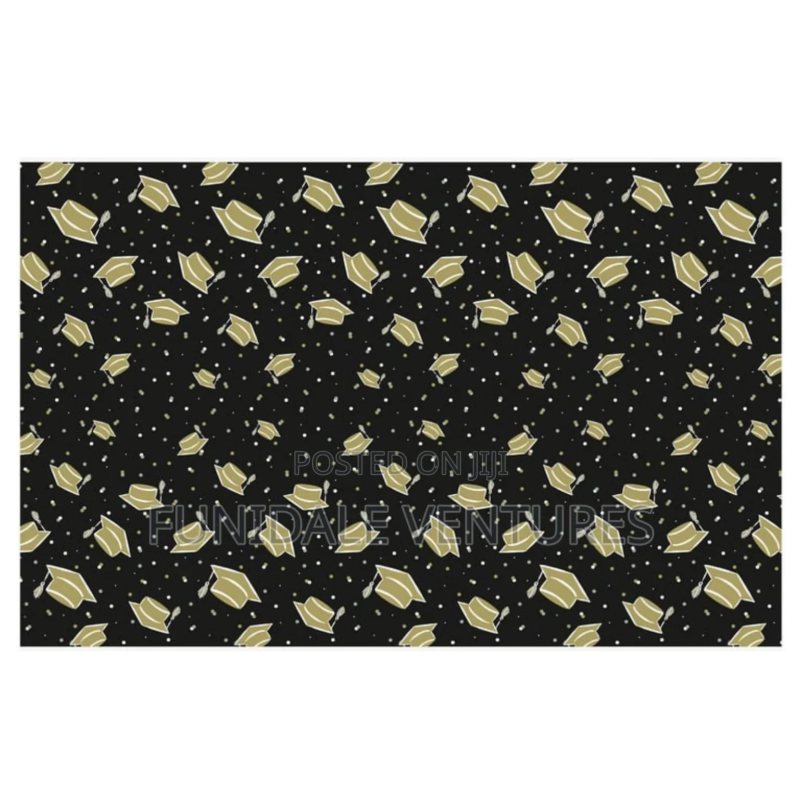 Black and Gold Graduation Plastic Table Cover